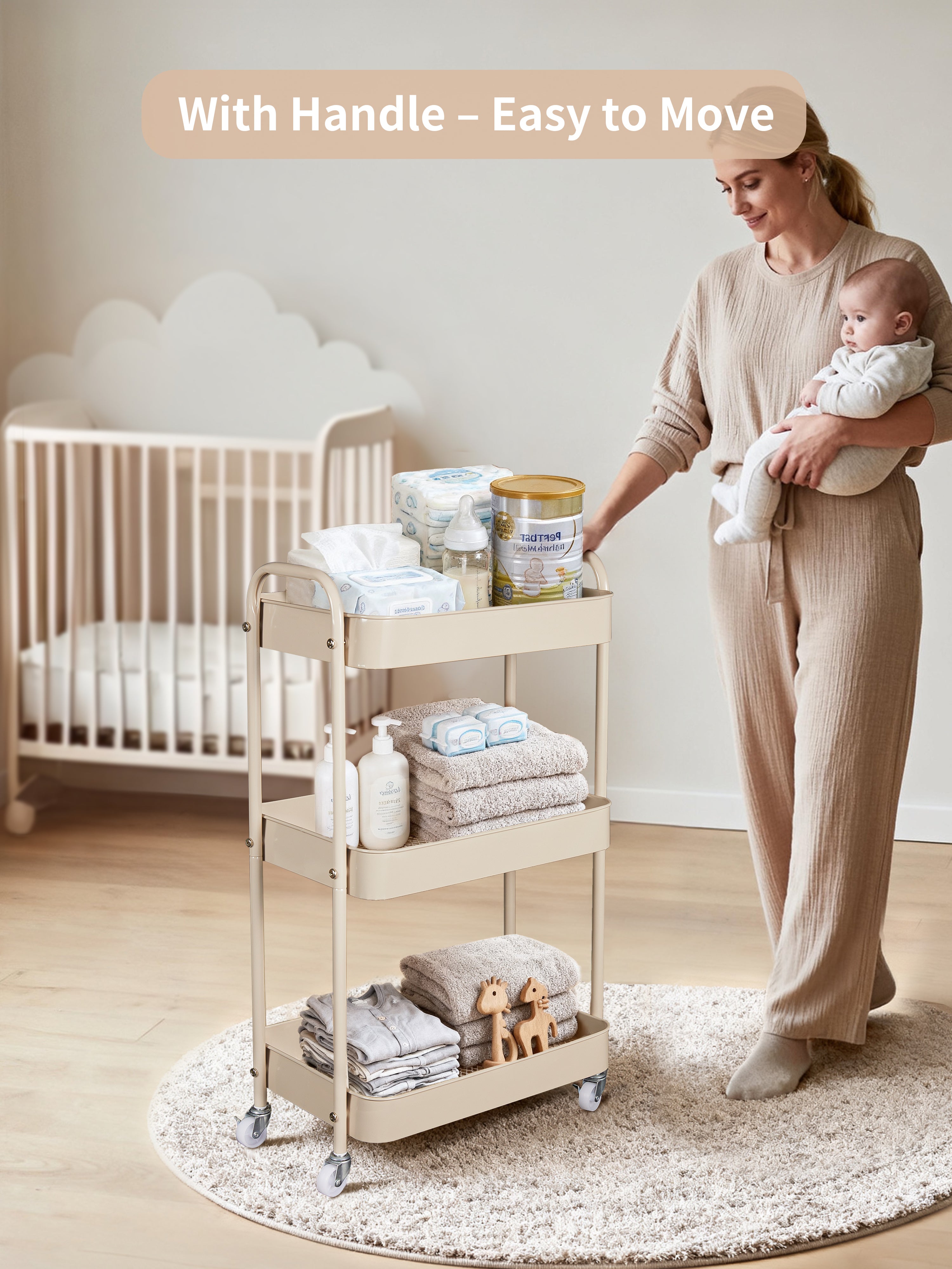 Fortella Baby Diaper Caddy Cart