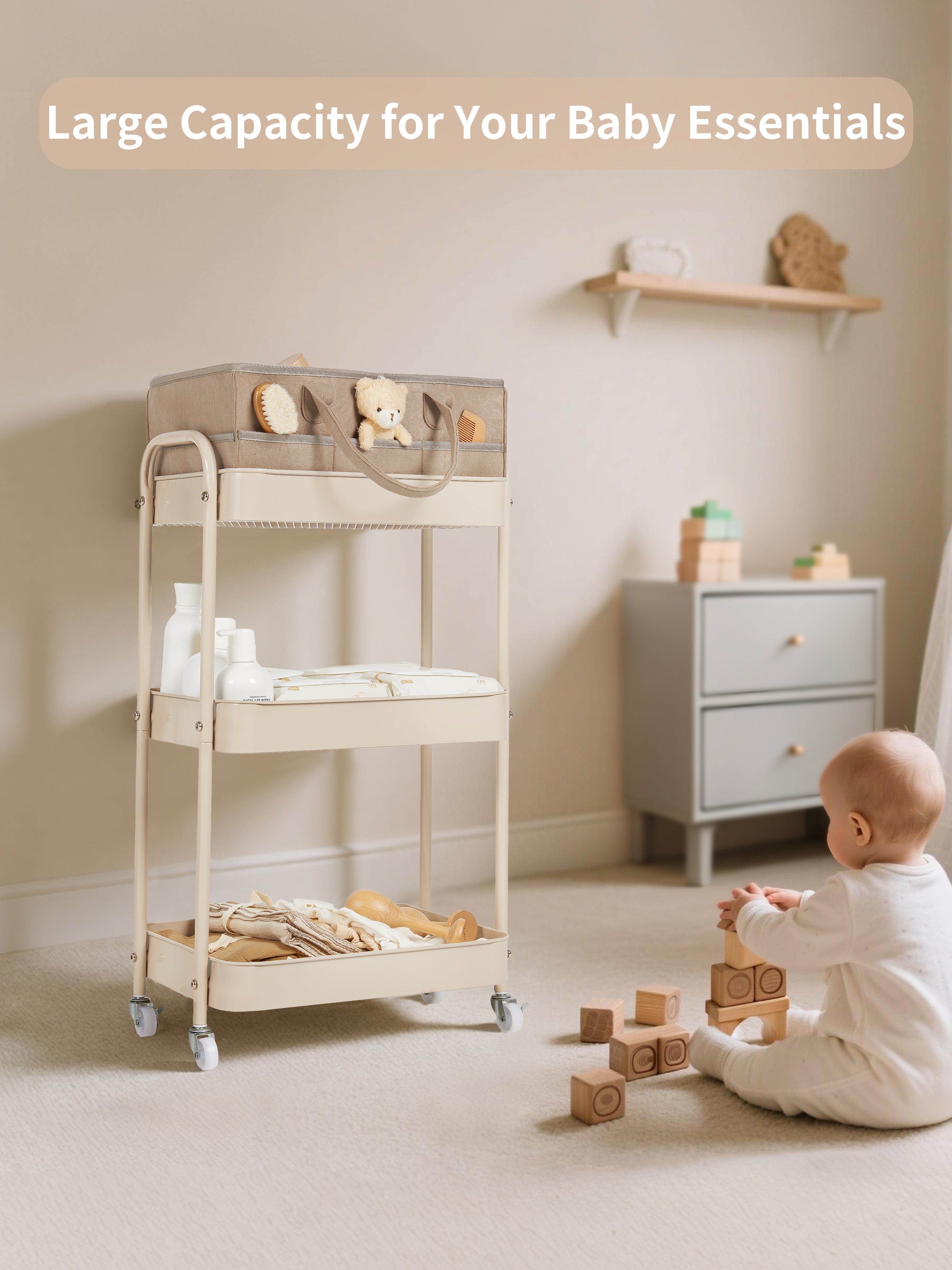 Fortella Baby Diaper Caddy Cart