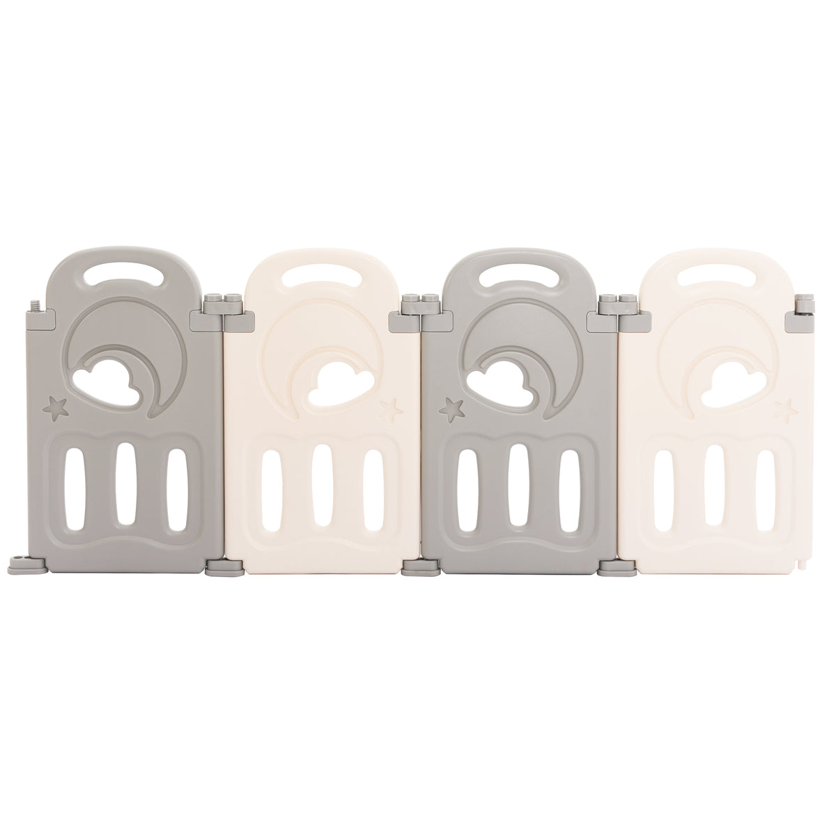 Discontinued Old Model - Cloud Castle Foldable Playpen 4-Panel Extension (Gray, 4 Panel)